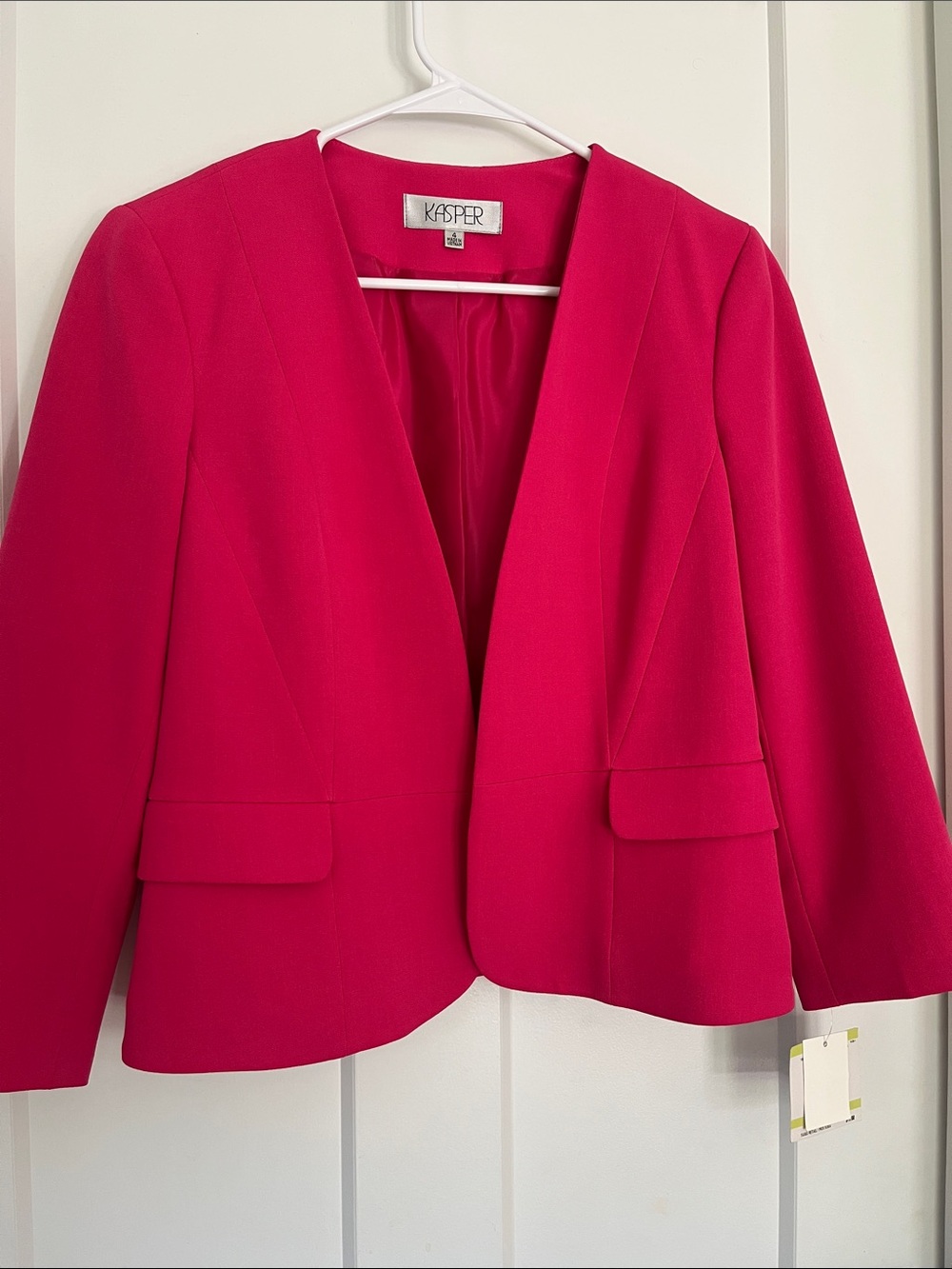 Kasper Women's Bright Pink Open-Front Blazer